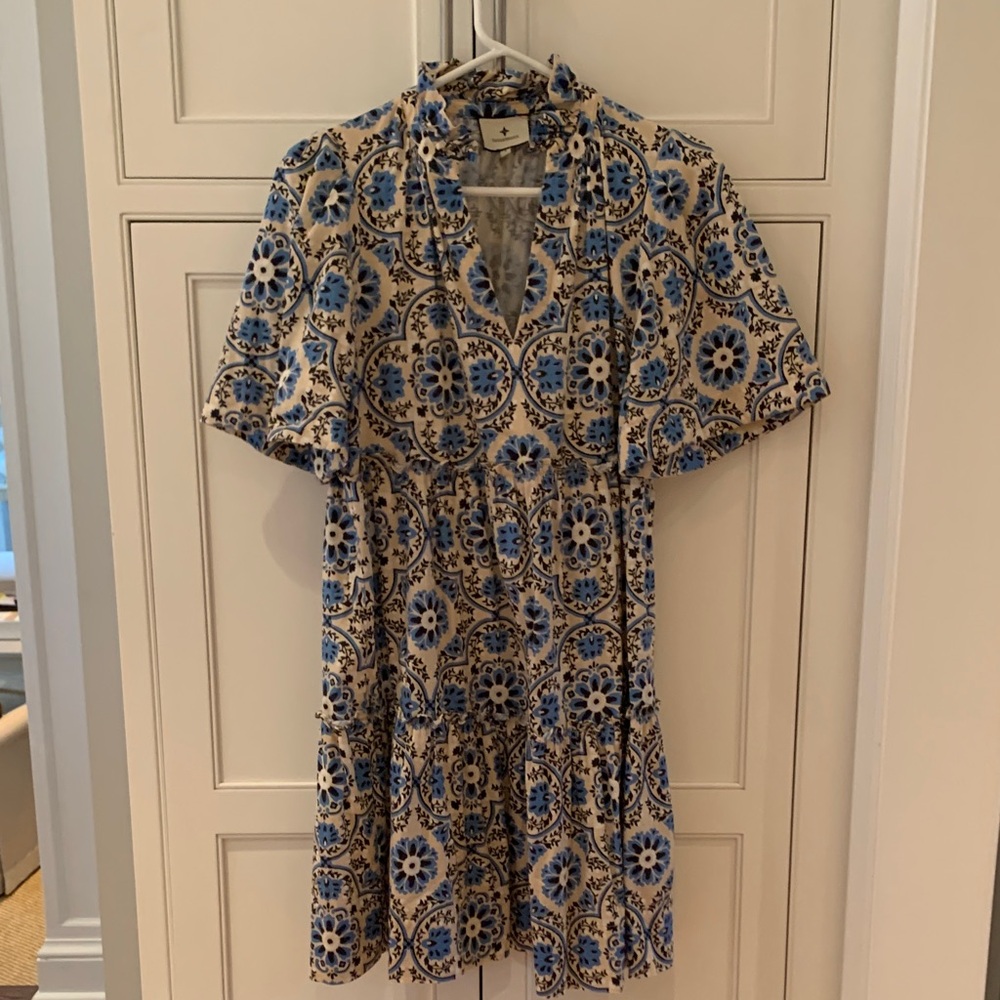 Tuckernuck Blue and Cream Floral Mini Dress